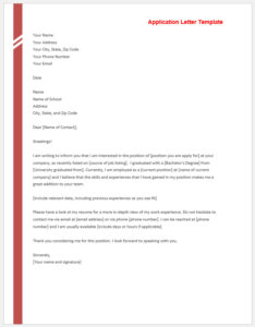 Application Letter Template (Word)