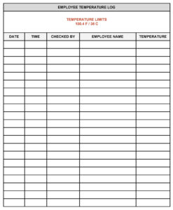 Printable Body Temperature Tracker Template