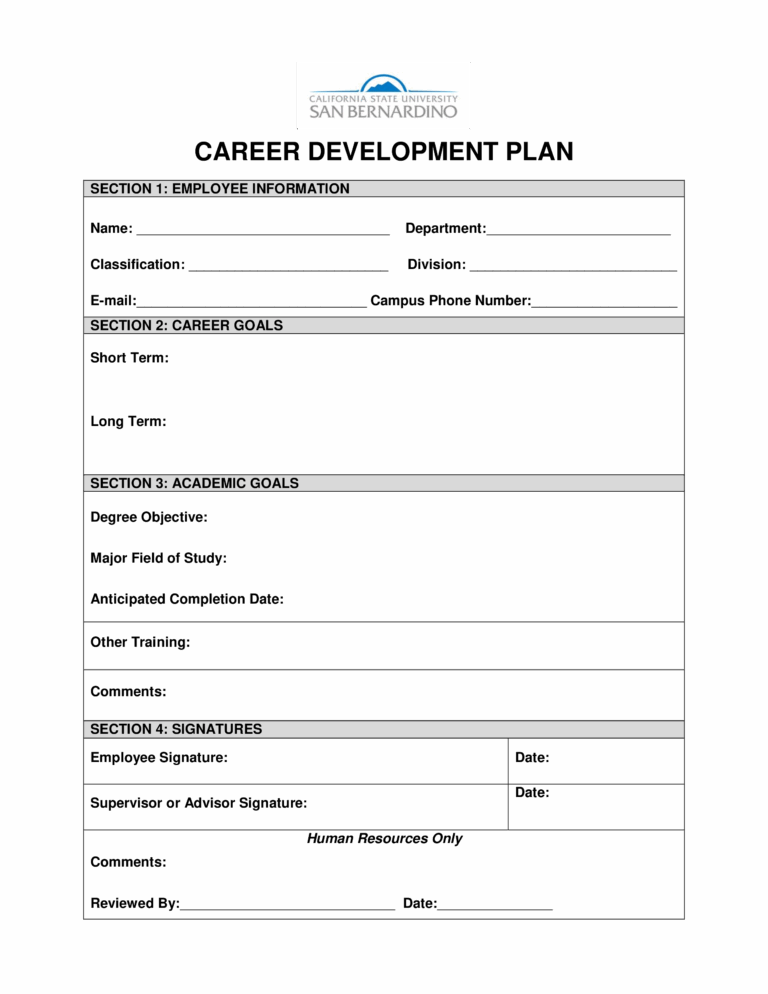 Career Development Planning Template