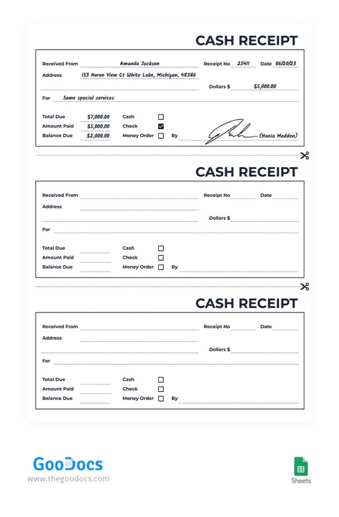 Free Printable Cash Bill Template