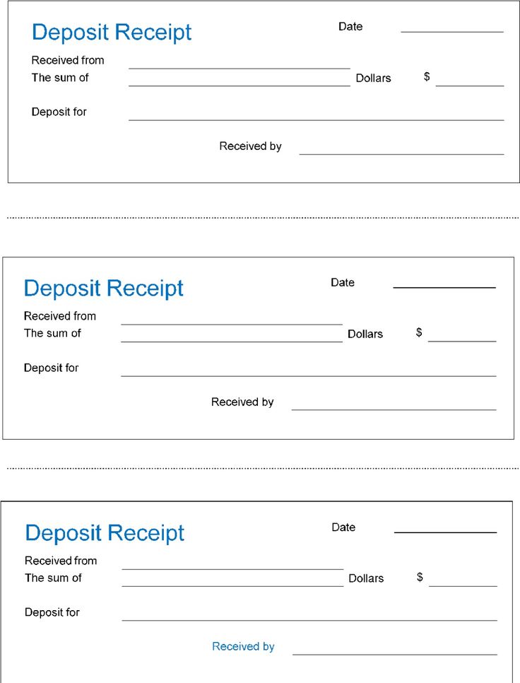 Cash Deposit Ticket Template