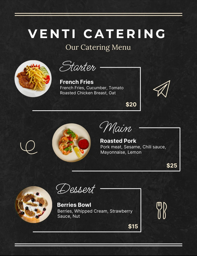 Catering Menu Template Example Catering Menu Template Example