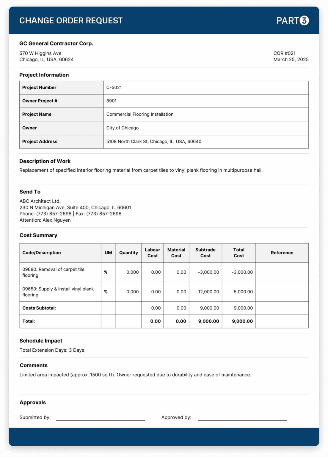 Free Printable Change Order Template