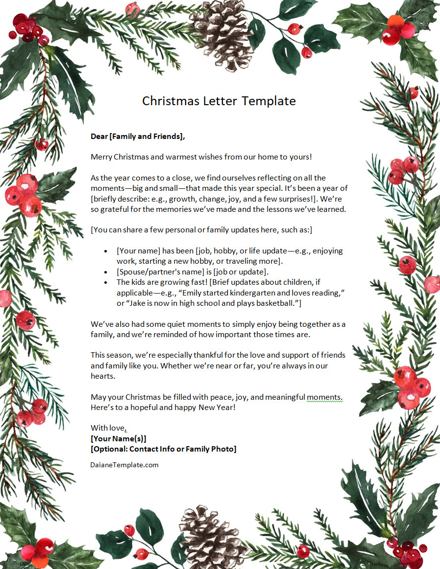 Christmas Letter Template