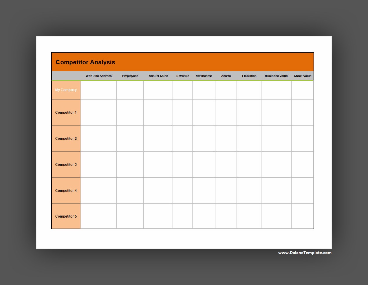 Competitor Analysis Template