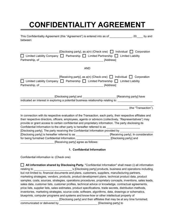 Confidentiality Agreement Template Simple Confidentiality Agreement Template Word