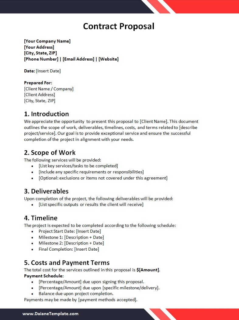 Contract Proposal Template