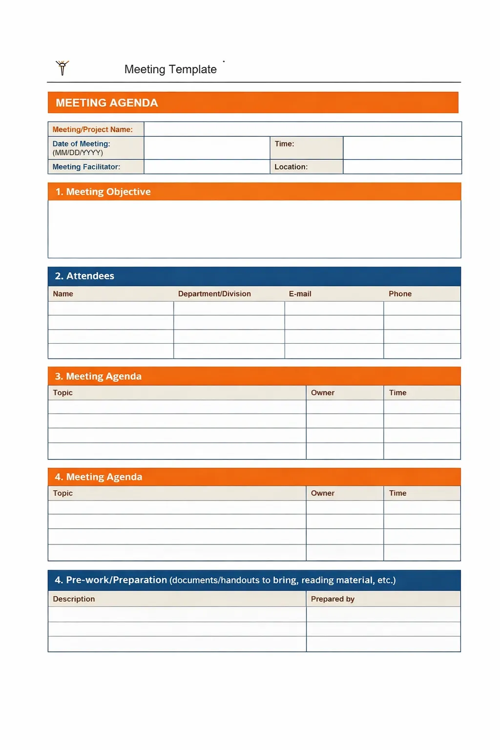 Simple Corporate Meeting Minutes Template Word