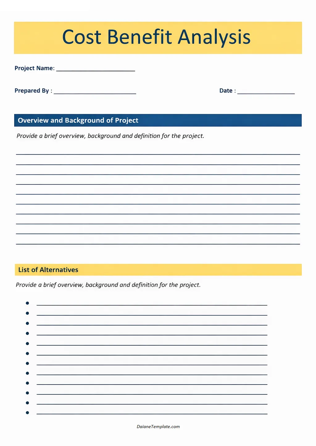 Simple Cost Benefit Analysis Template Excel