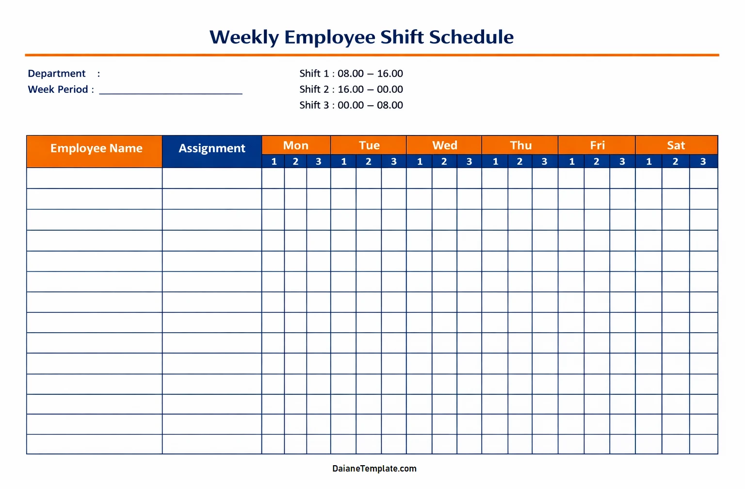 Employee Work Schedule Template Simple Blank Employee Work Schedule Template