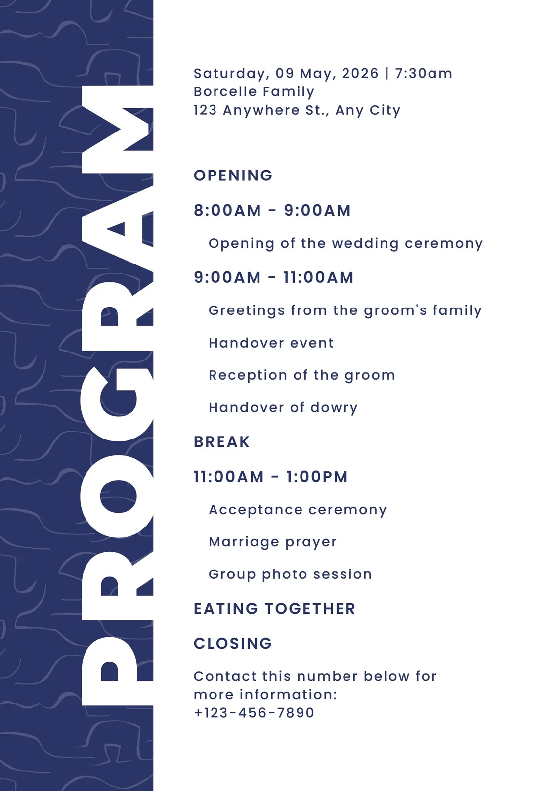 Event Program Template