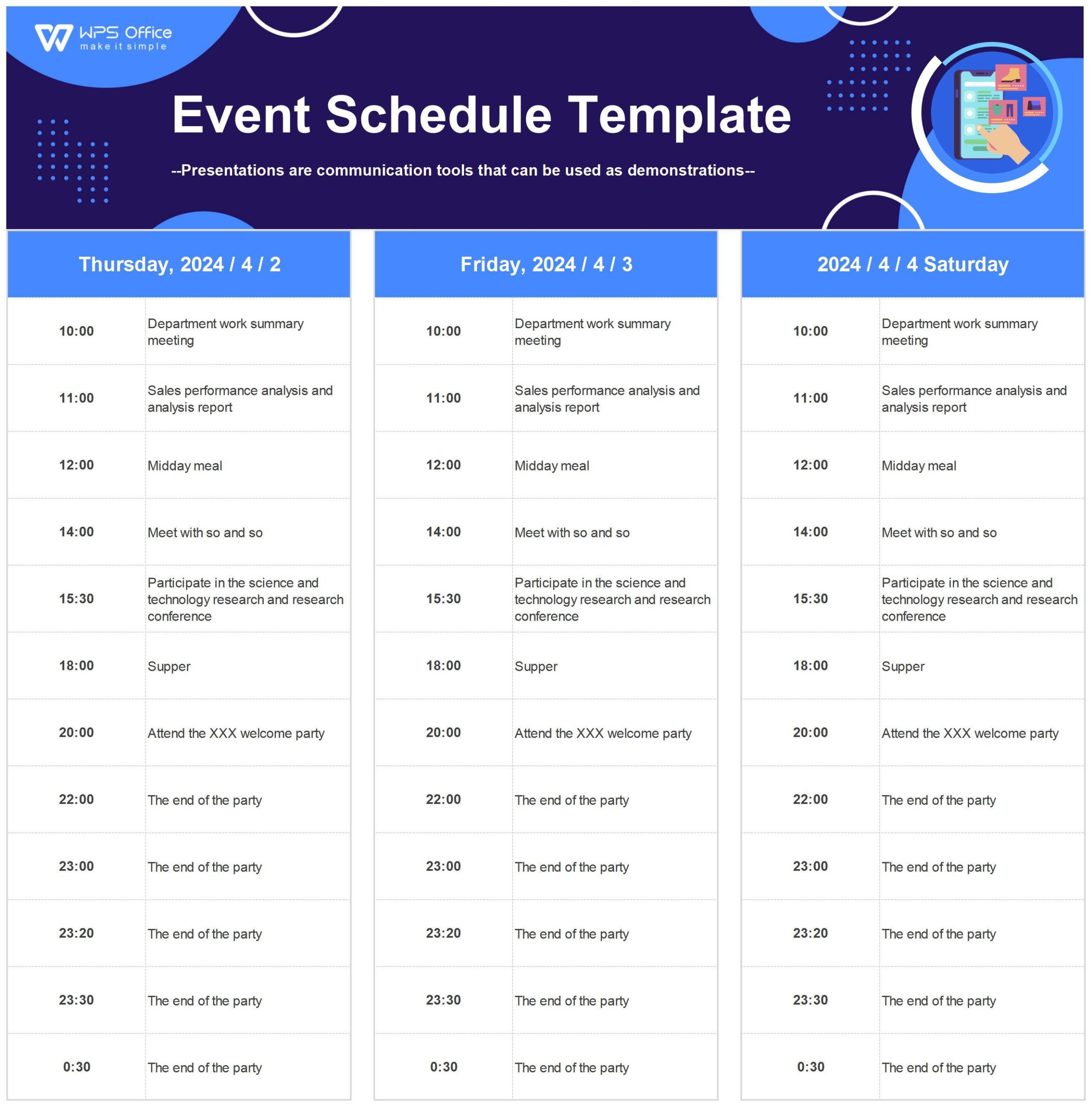 Event Schedule Template Event Schedule Template