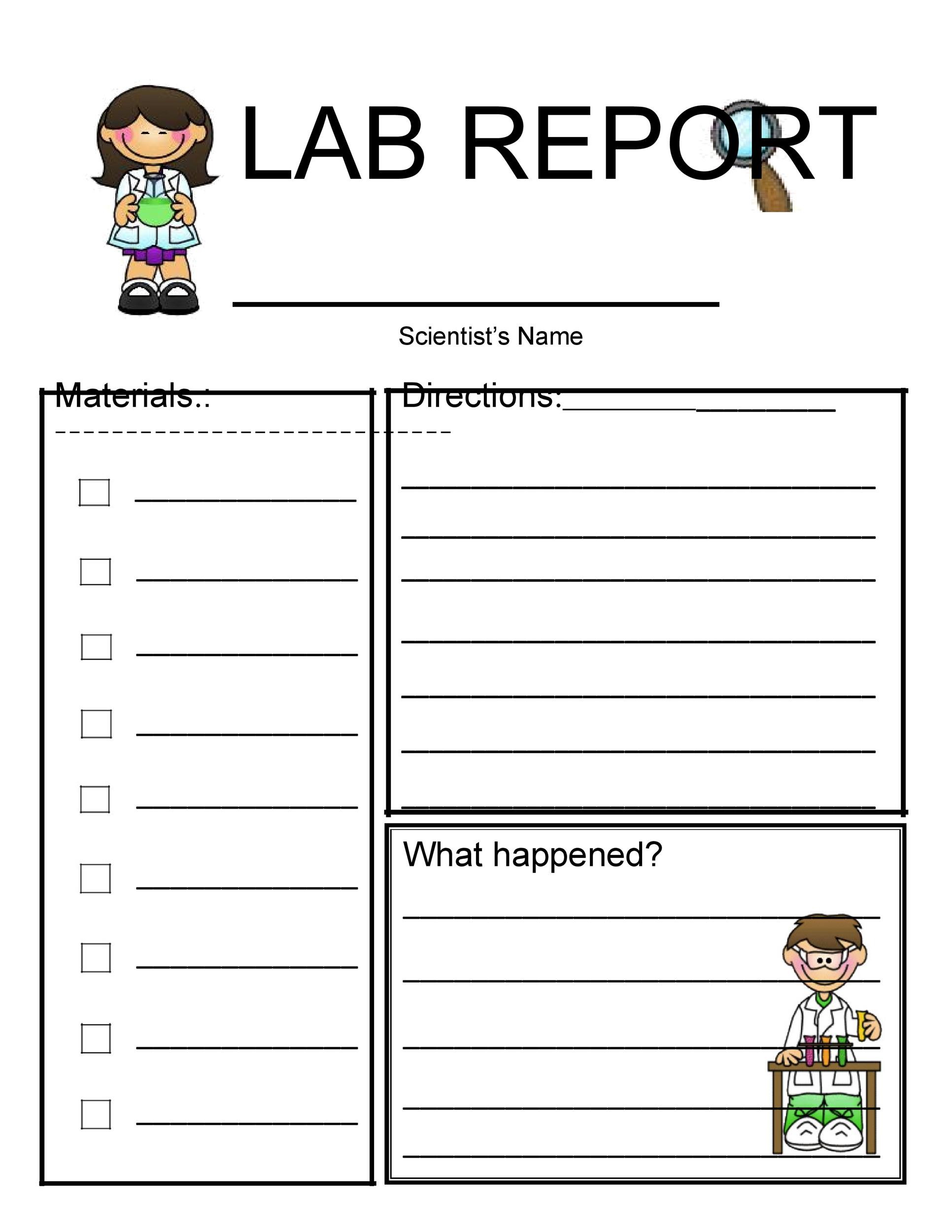 Example Lab Report Template Example Lab Report Template