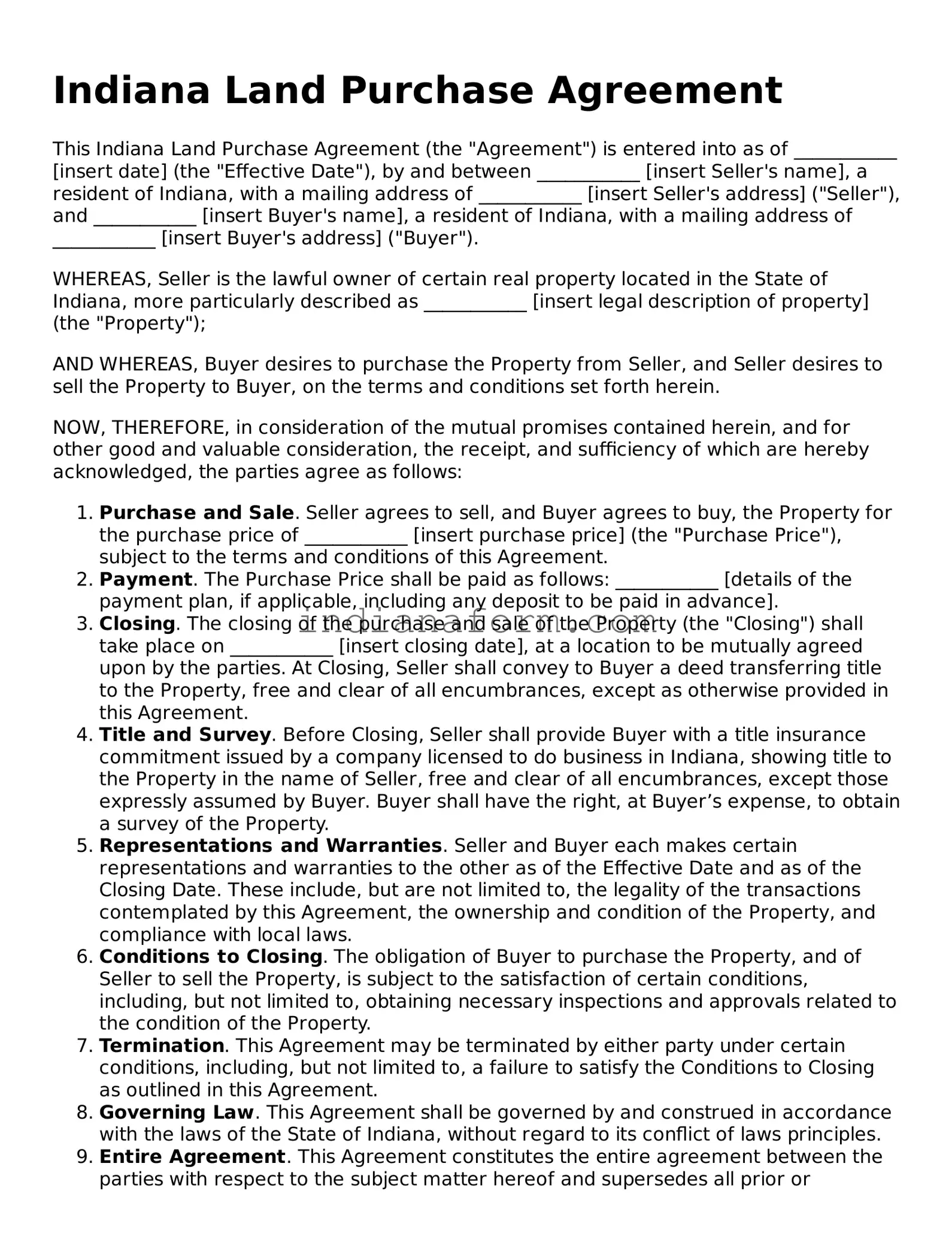Example Land Purchase Agreement Template Example Land Purchase Agreement Template