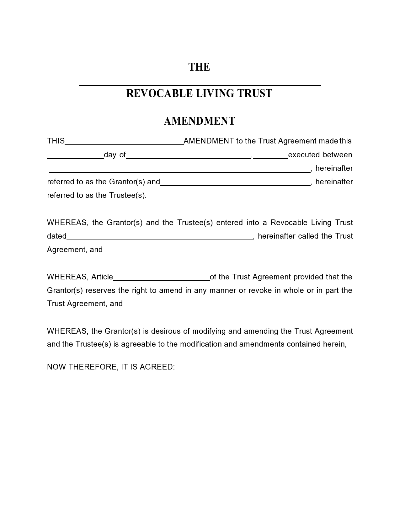 Example Living Trust Form Example Living Trust Form