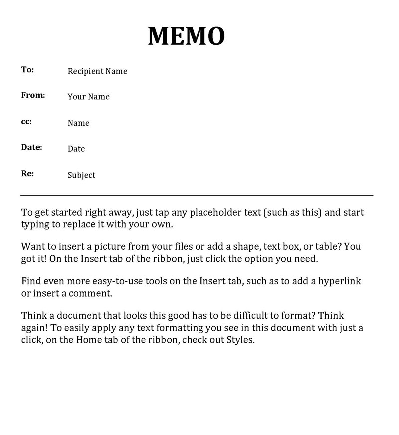 Example Memorandum Template Example Memorandum Template