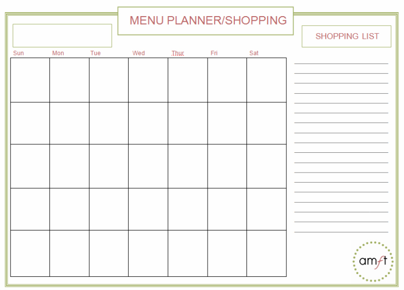 Example Monthly Meal Planner Template Example Monthly Meal Planner Template