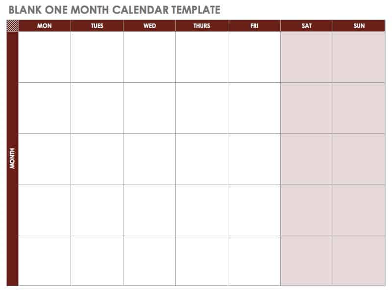 Example Monthly Schedule Template Example Monthly Schedule Template