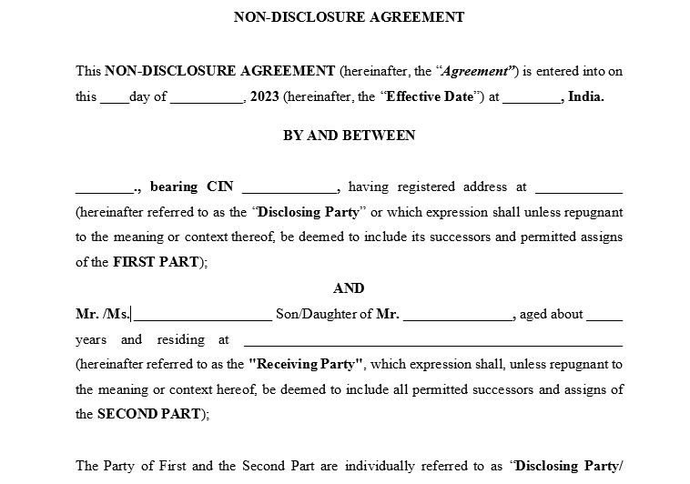 Example NDA Disclosure Agreement Template Example NDA Disclosure Agreement Template
