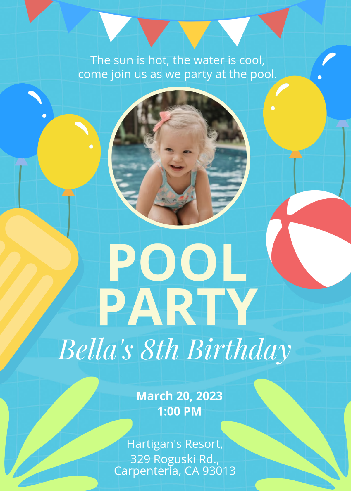 Example Pool Party Invitation Template Example Pool Party Invitation Template