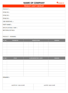 Customs Entry Audit Checklist Example Printable Audit Checklist Template