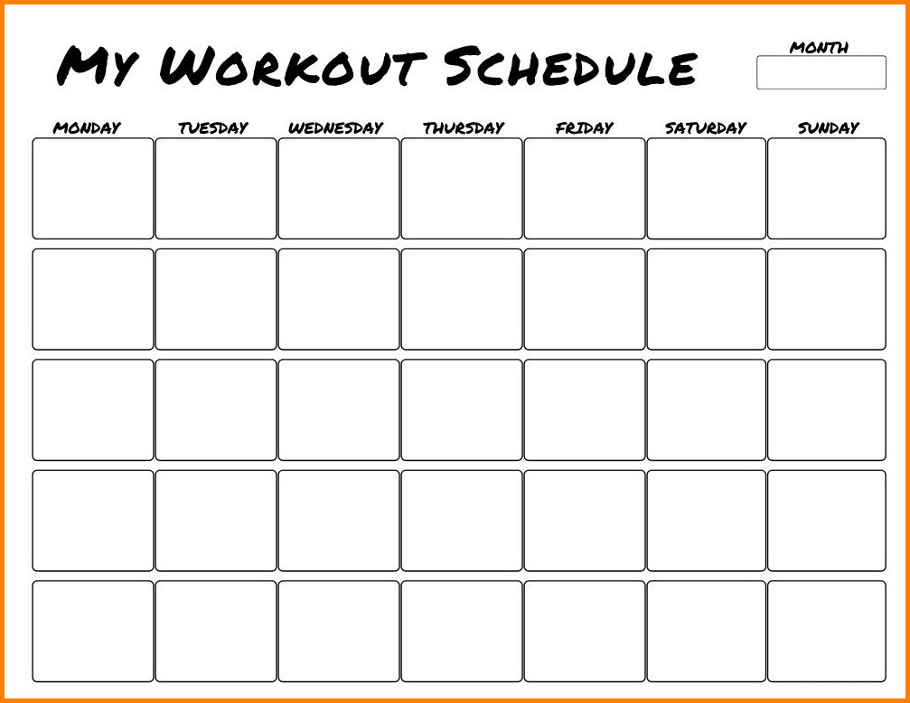 Example of Fitness Schedule Template Example of Fitness Schedule Template