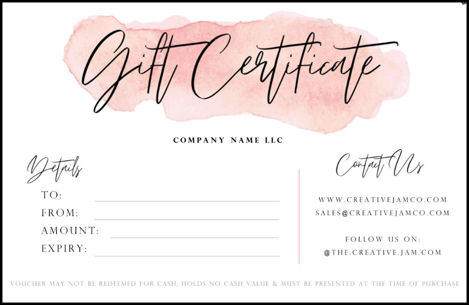 Example of Gift Certificate Template Example of Gift Certificate Template