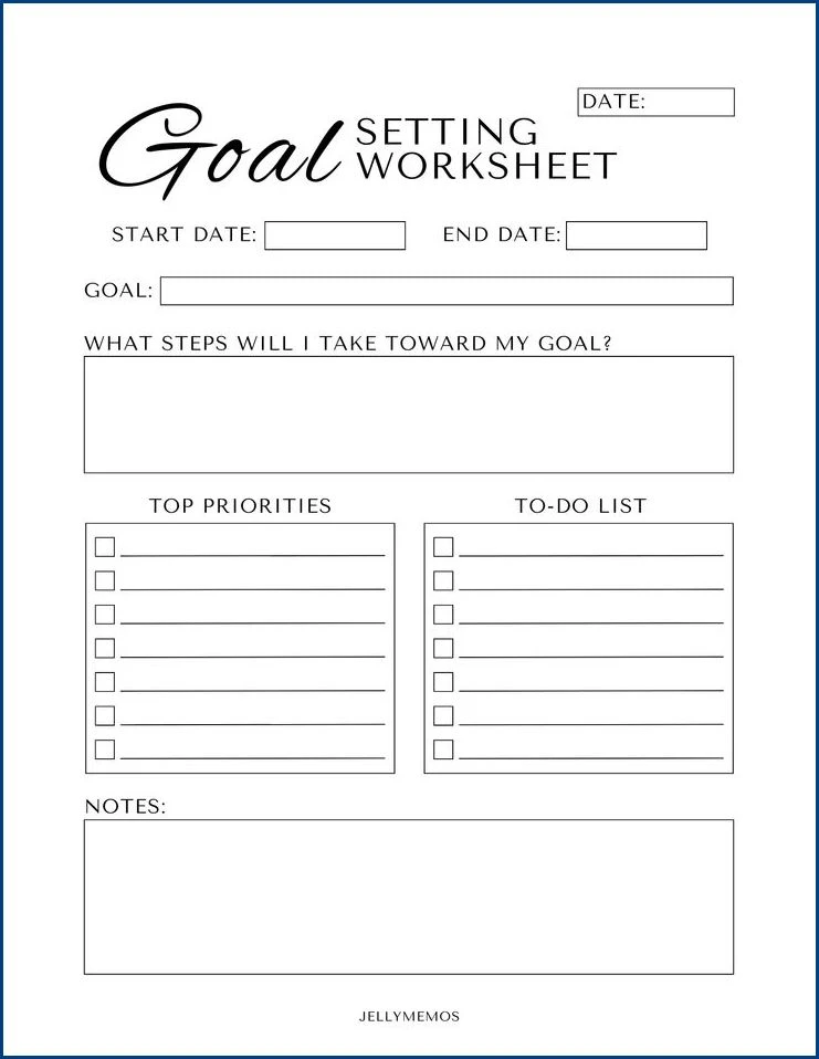 Example of Goal Tracker Template