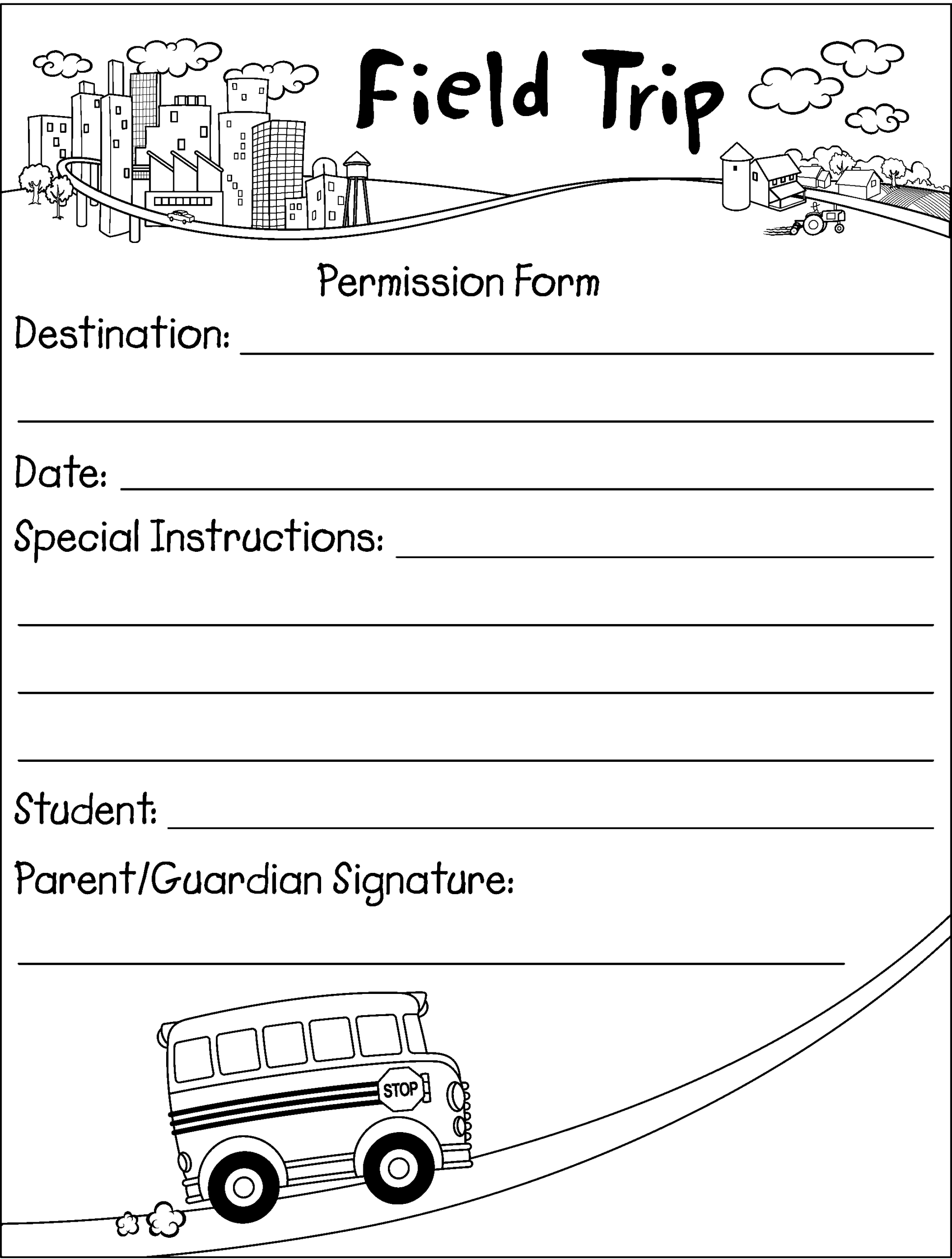 Field Trip Permission Slip Template Field Trip Permission Slip Template