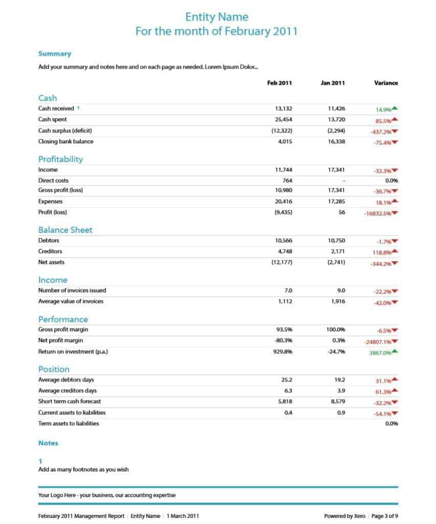 Financial Report Template Financial Report Template