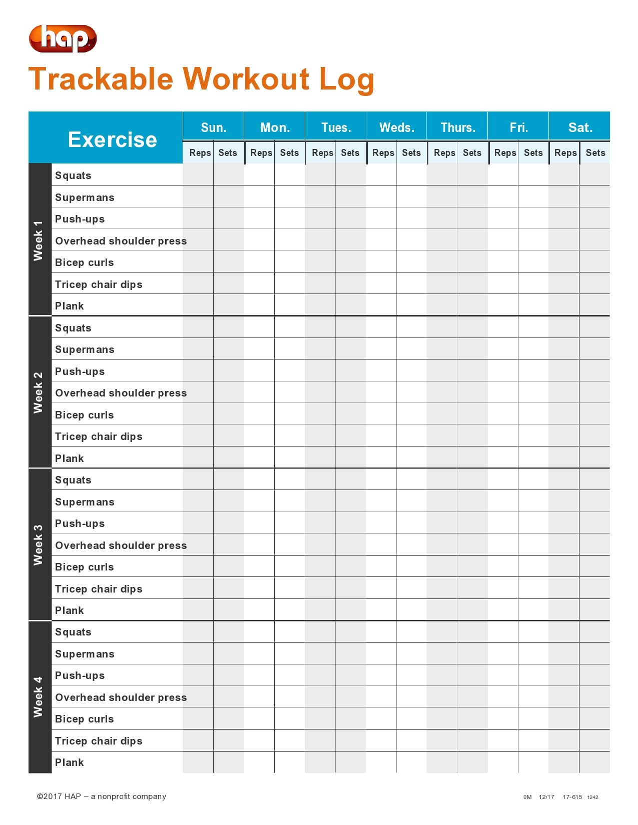 Fitness Log Template Fitness Log Template