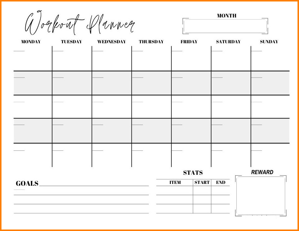 Fitness Schedule Template Sample Fitness Schedule Template Sample
