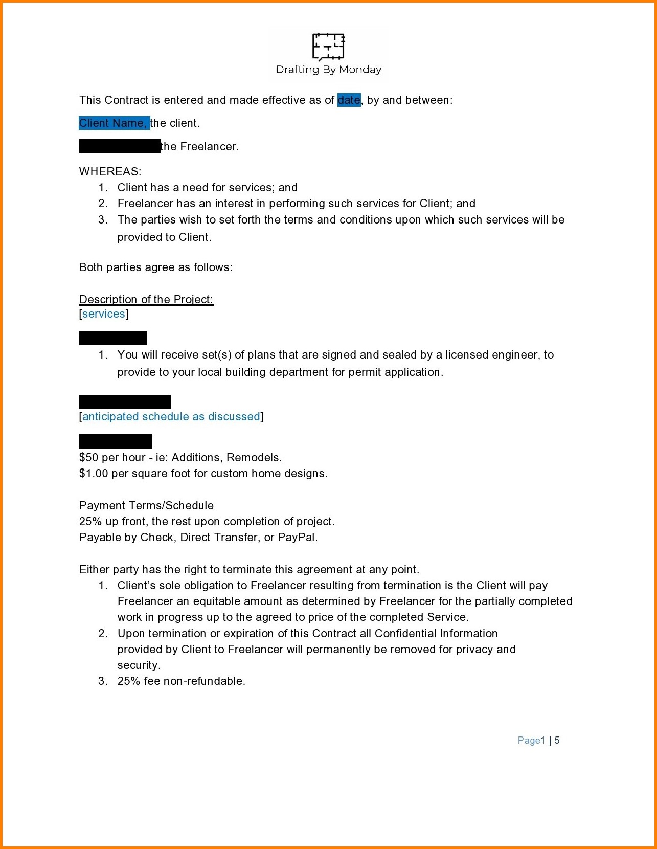 Freelance Contract Template Example Freelance Contract Template Example