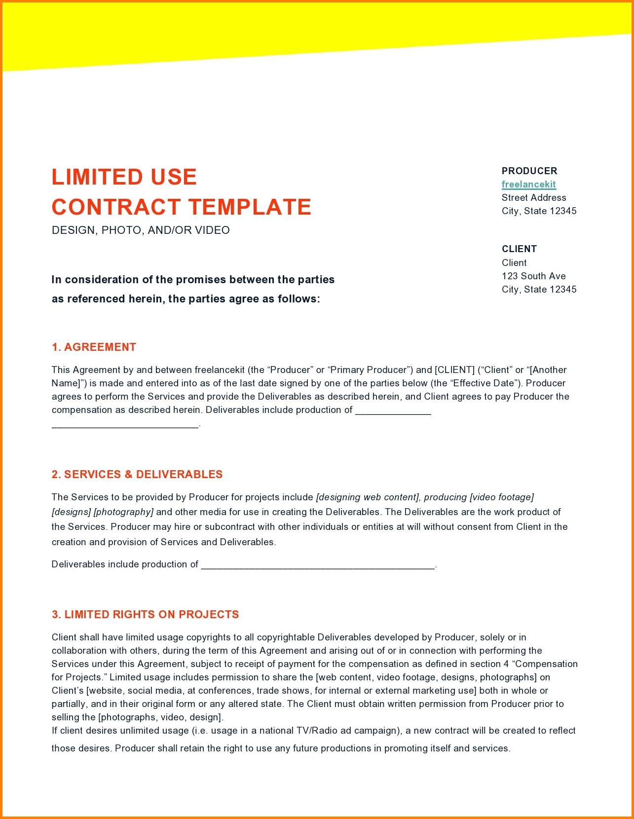 Freelance Contract Template Freelance Contract Template