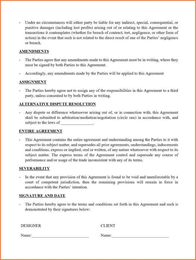 Freelance Graphic Design Contract Template Sample