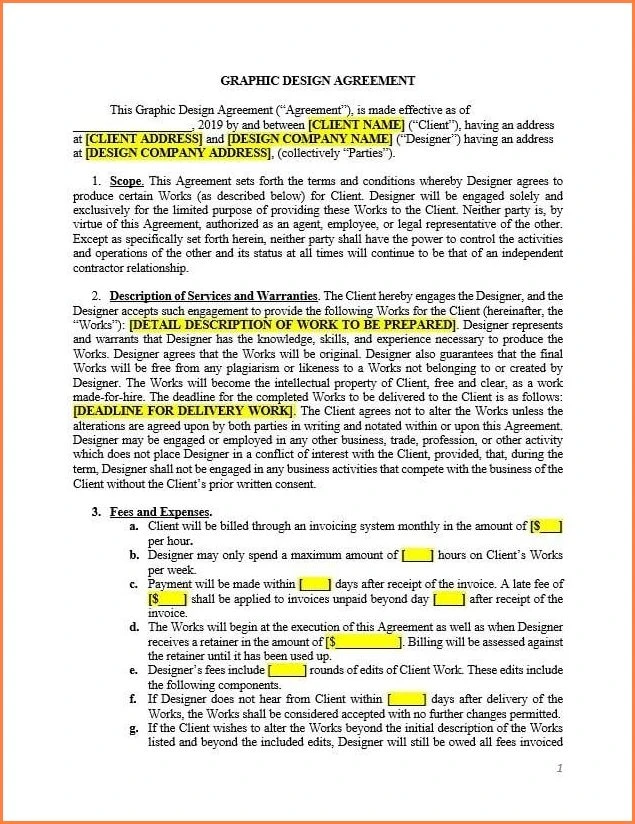 Freelance Graphic Design Contract Template