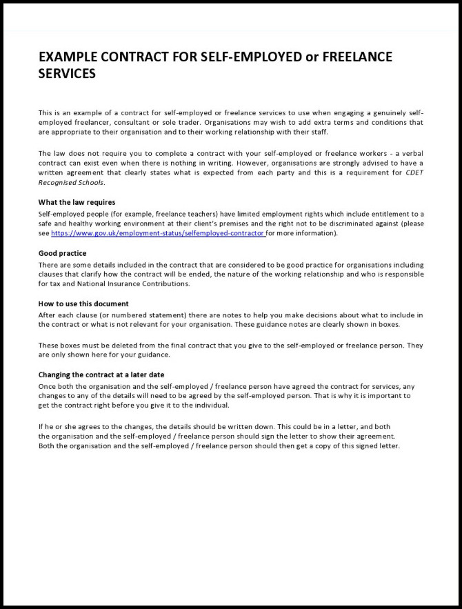 Freelance Writer Contract Template Example