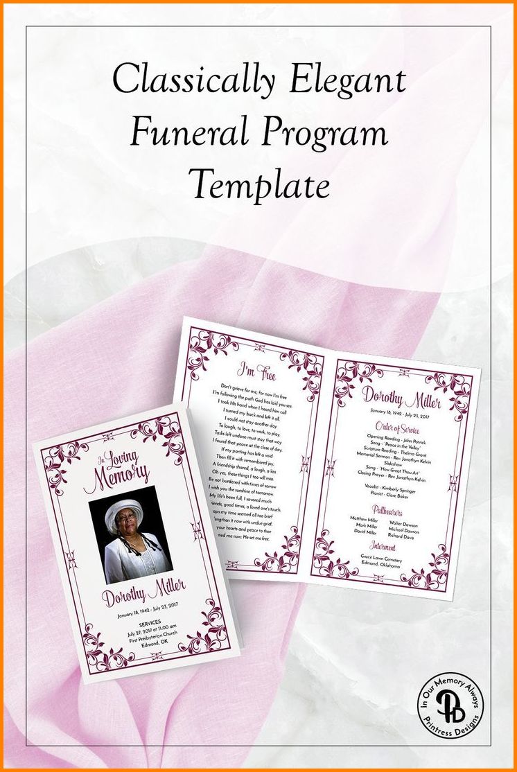 Funeral Program Template Example Funeral Program Template Example