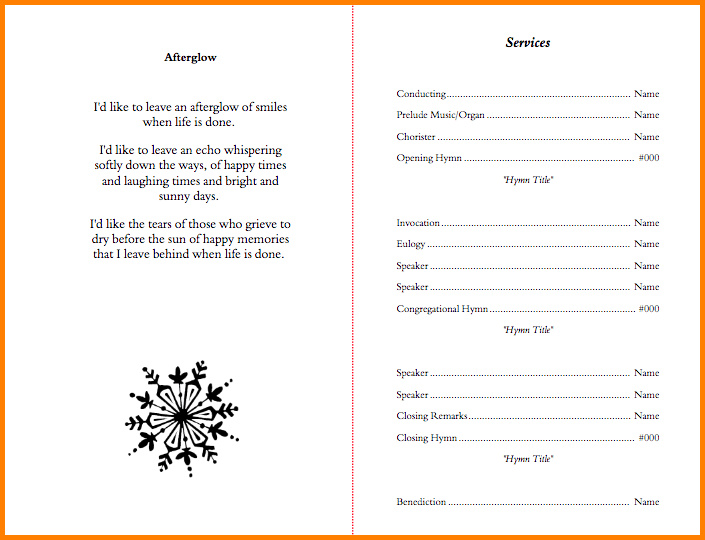 Funeral Program Template Funeral Program Template