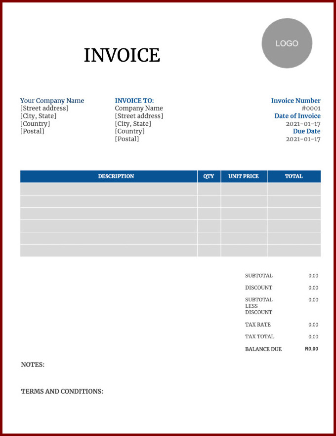 Generic Invoice Template Sample Generic Invoice Template Sample