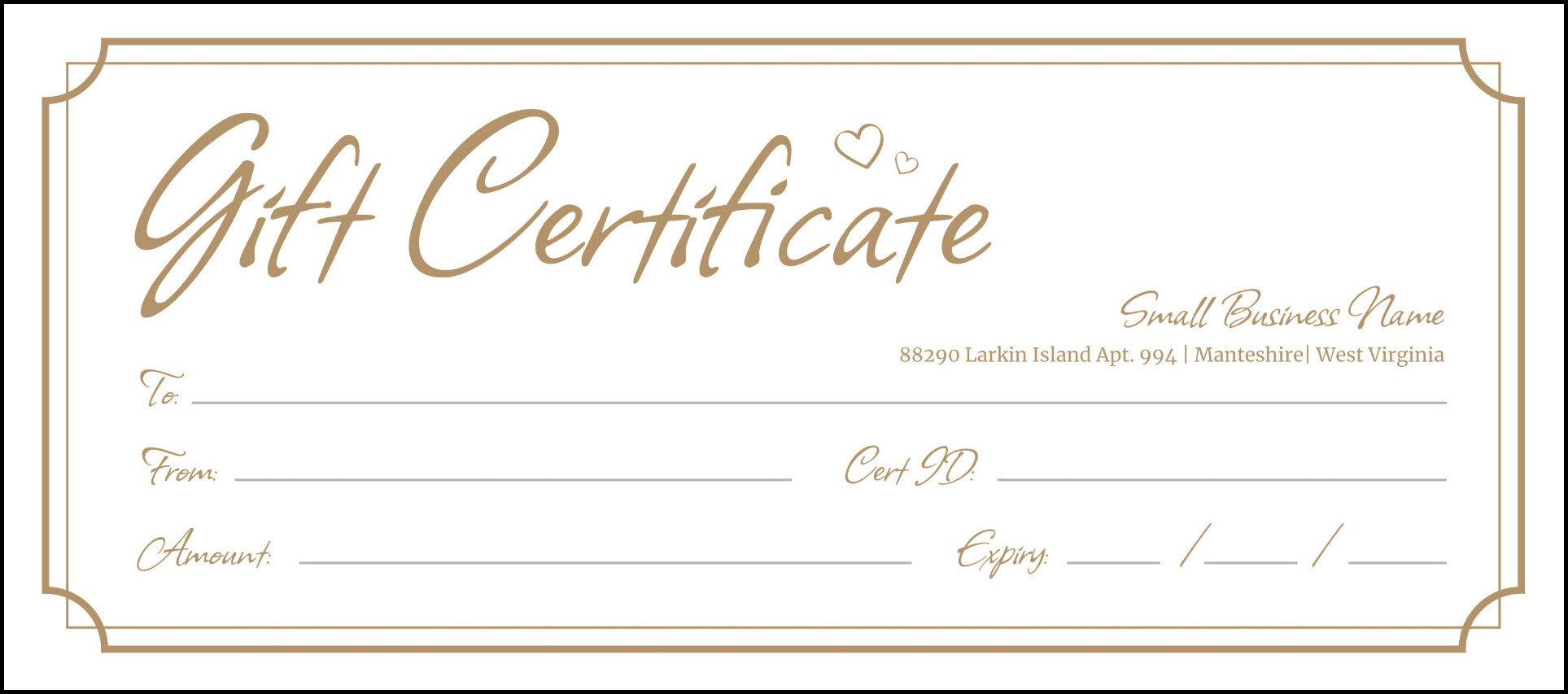 Gift Certificate Template Example Gift Certificate Template Example