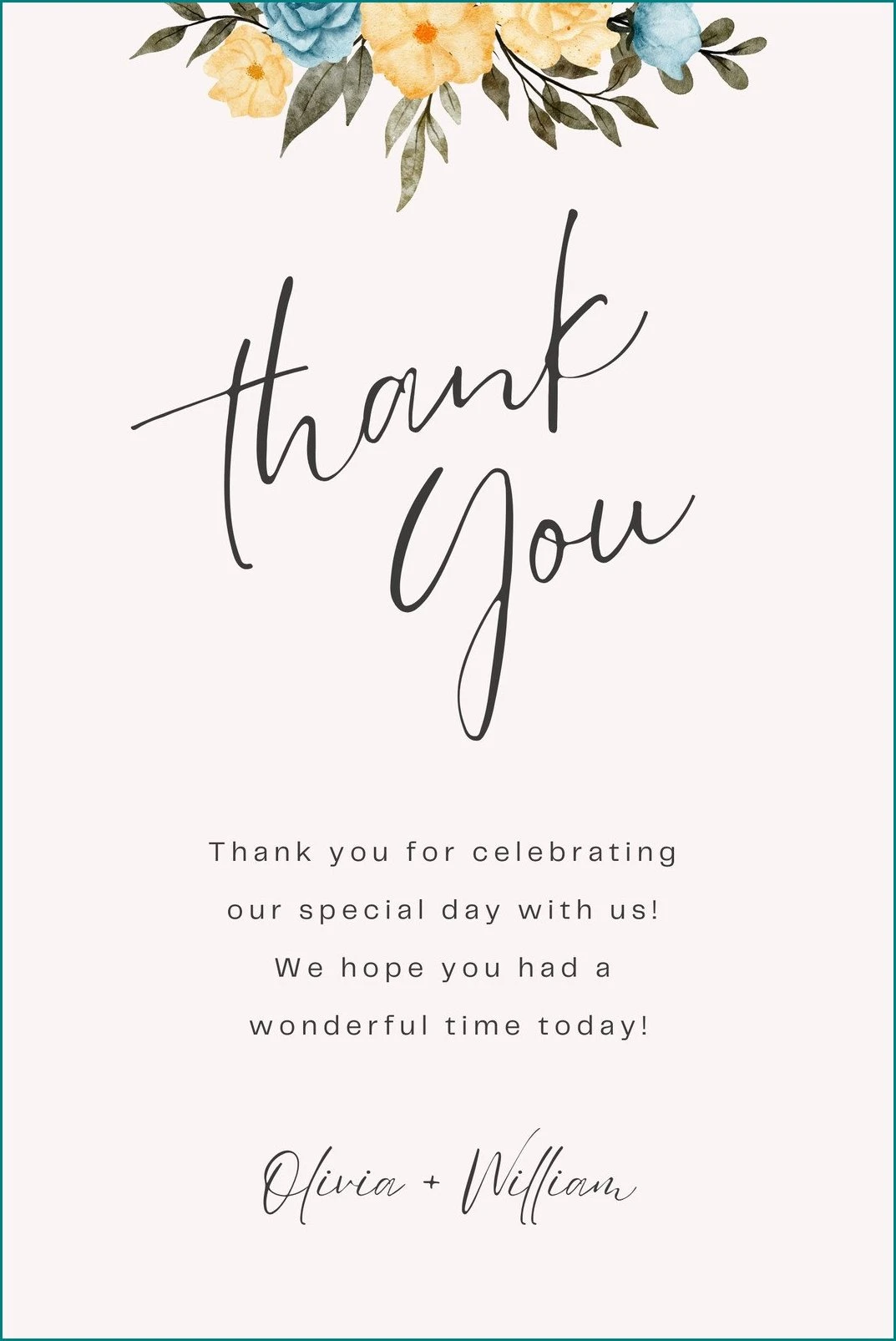 Gift Thank You Note Template Example