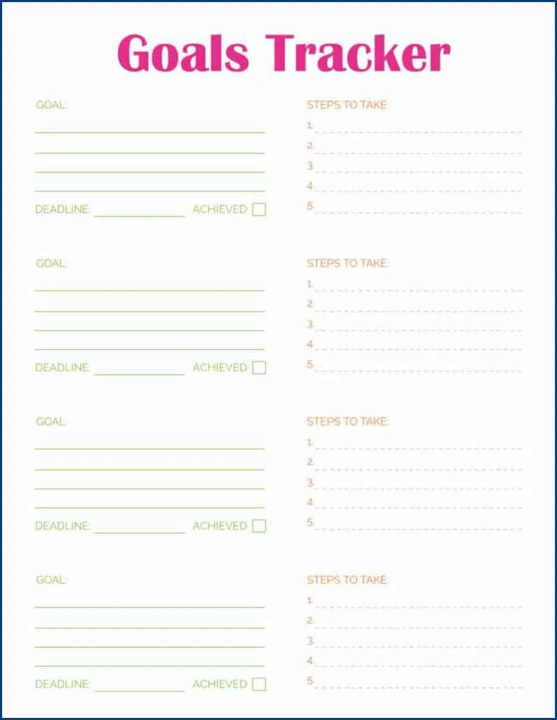 Goal Tracker Template Example