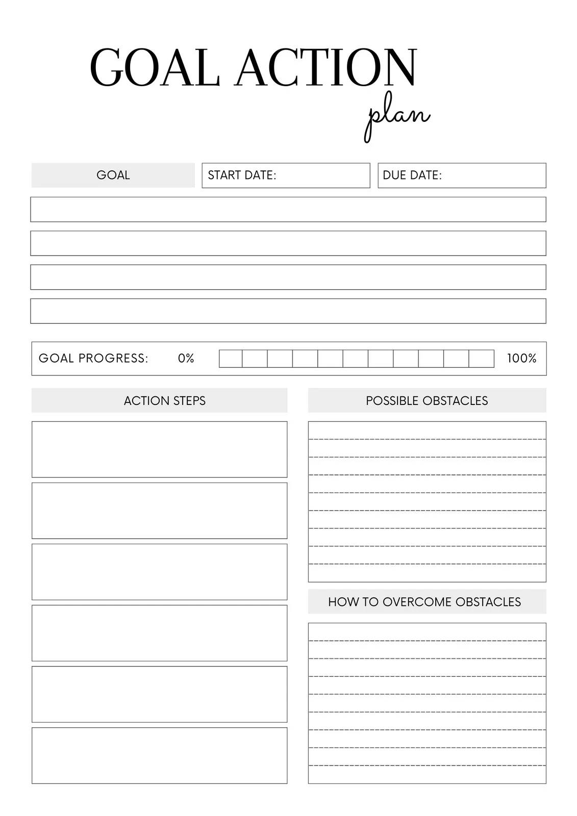 Goal Tracker Template Sample