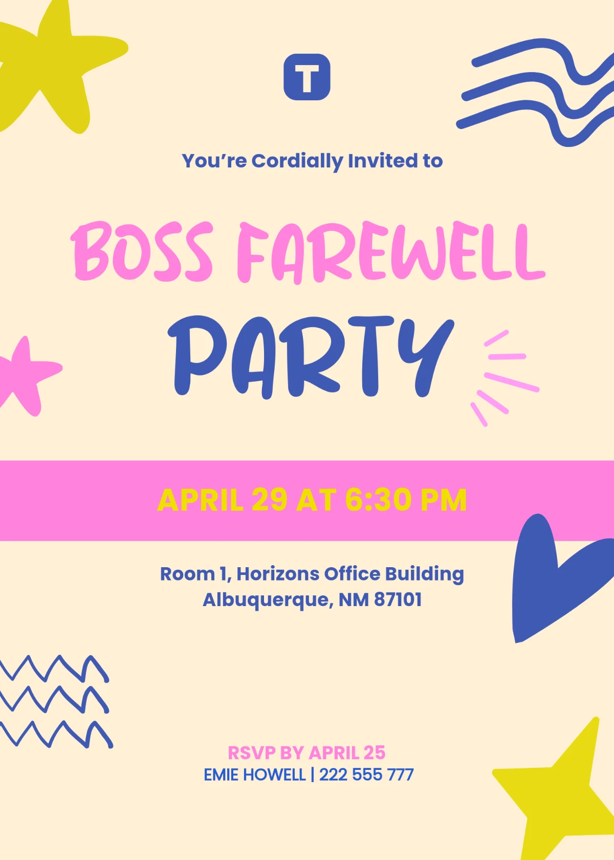 Going-Away Party Invitation Template Sample
