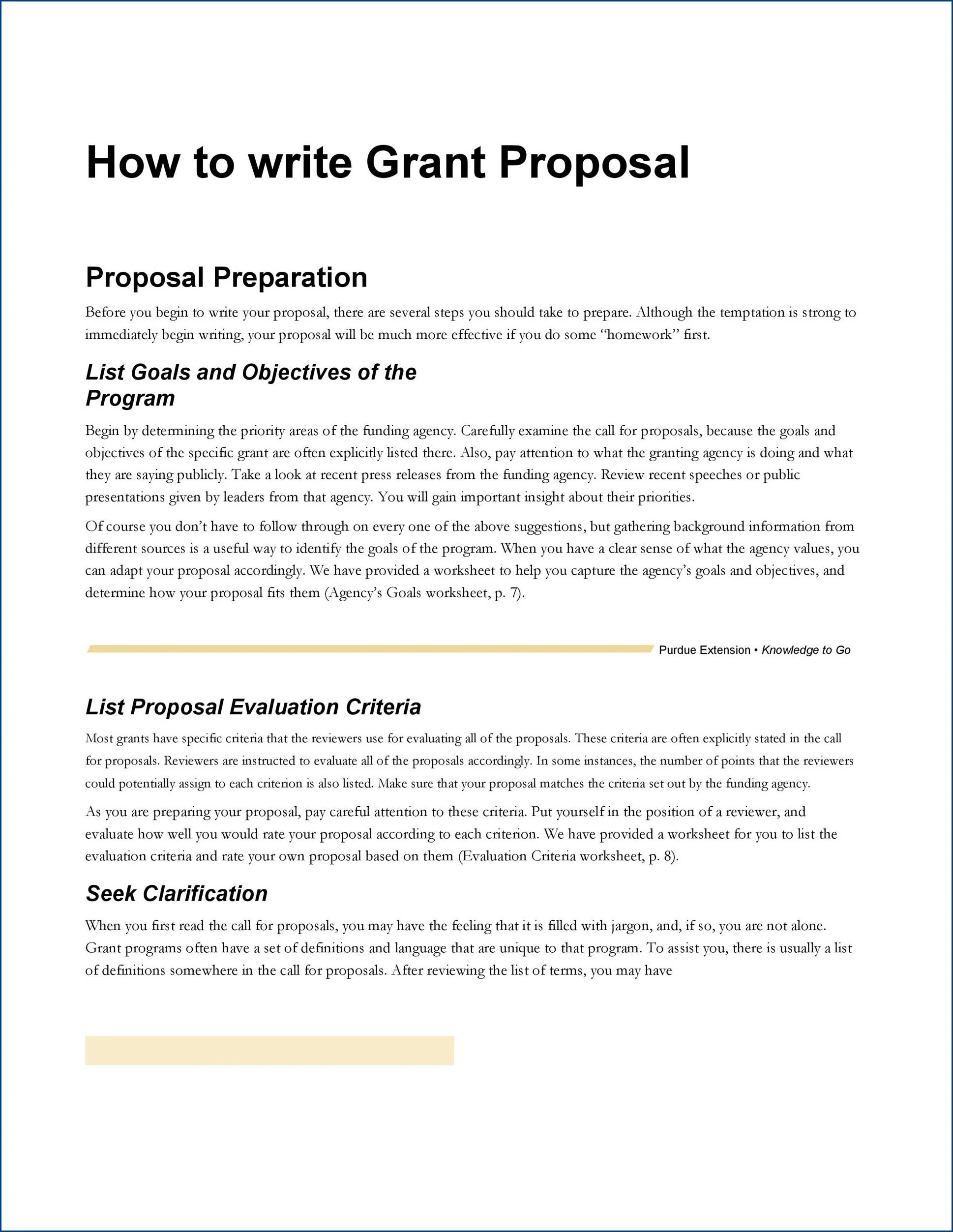 Grant Proposal Template Sample