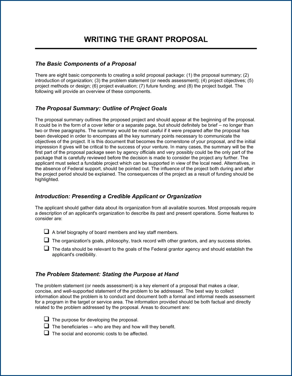 Grant Proposal Template
