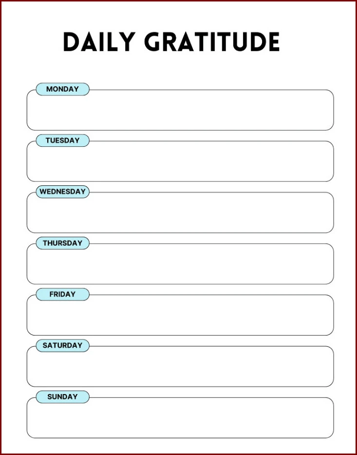 Gratitude Journal Template