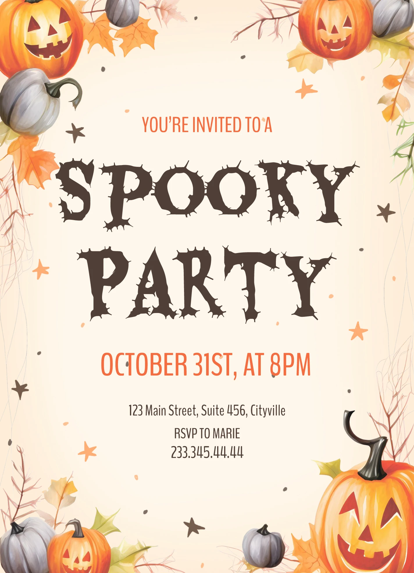 Halloween Party Invitation Template
