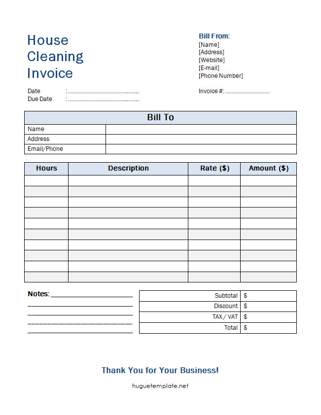 Free House Cleaning Invoice Template Word Free House Cleaning Invoice Template Word